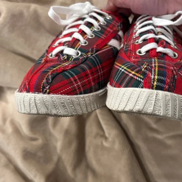 Red Plaid Tretorn Sneakers size 7 - Picture 9 of 9
